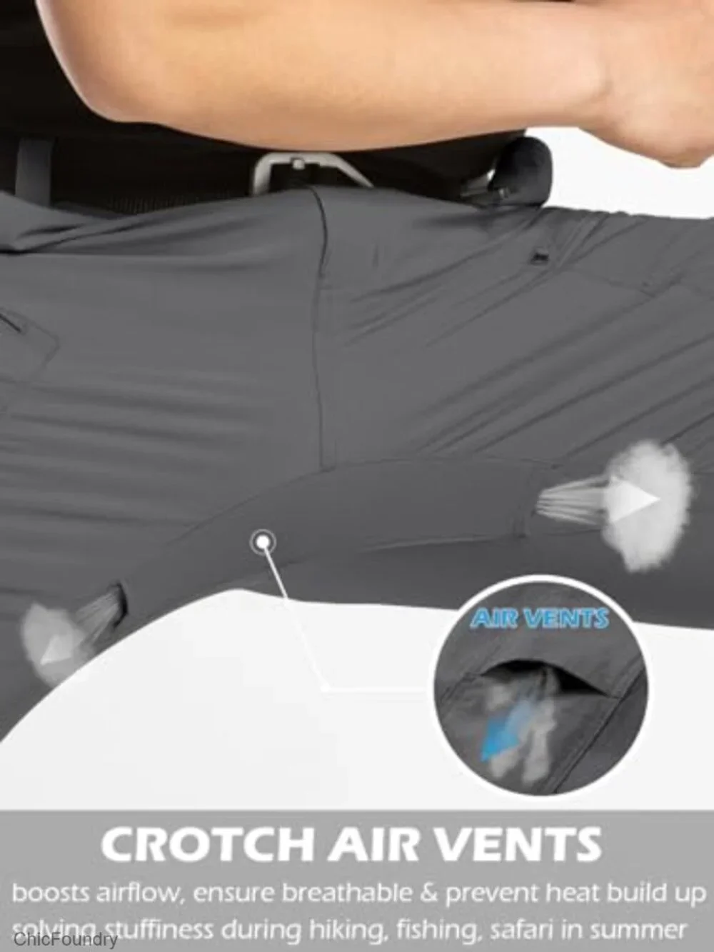 Men's Quick Dry Hiking Cargo Pants Water-Resistant Flex Lightweight Nylon
